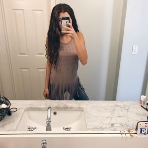mauve fringe tank